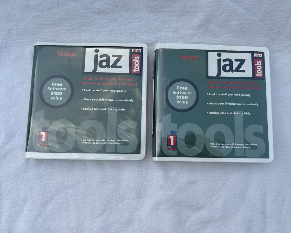 Iomega Jaz Disks 2 Count Tools 1GB Used ~