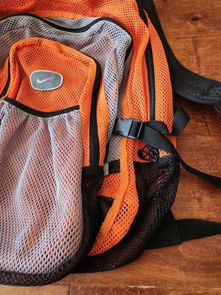 Nike Orange Mesh Training Backpack. Vintage