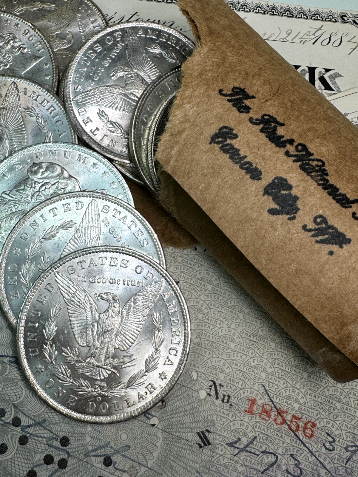1878-1904 GEM BU Morgan Silver Dollar From OBW Roll Estate Hoard - S,O,CC & P
