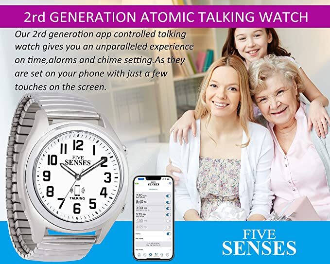 Bluetooth Atomic Talking Watch for Visually Impaired - App Controlled 2nd Gen