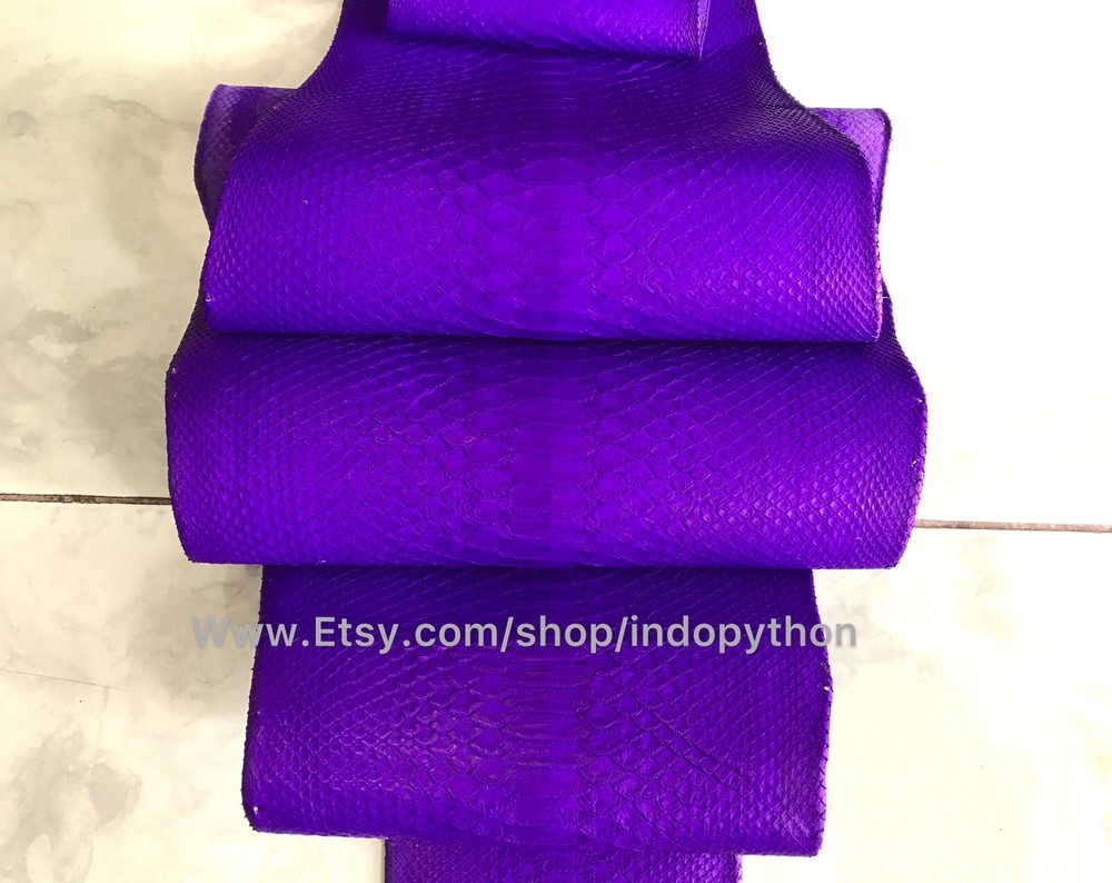 Genuine Python Leather, Exotic SnakeSkin, Purple Inc Leather, Purple SnakeSkin