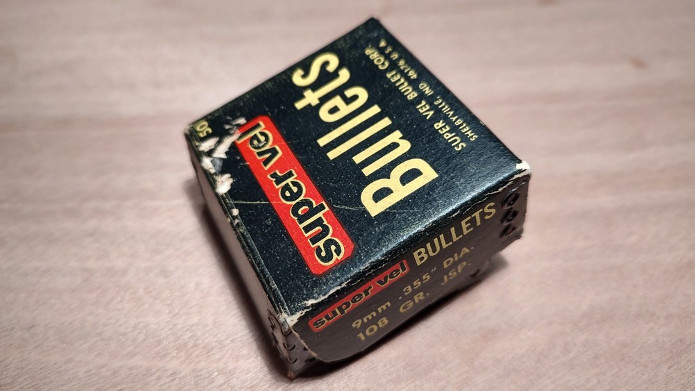 Vintage Super Vel Bullets Box / Empty / 9mm