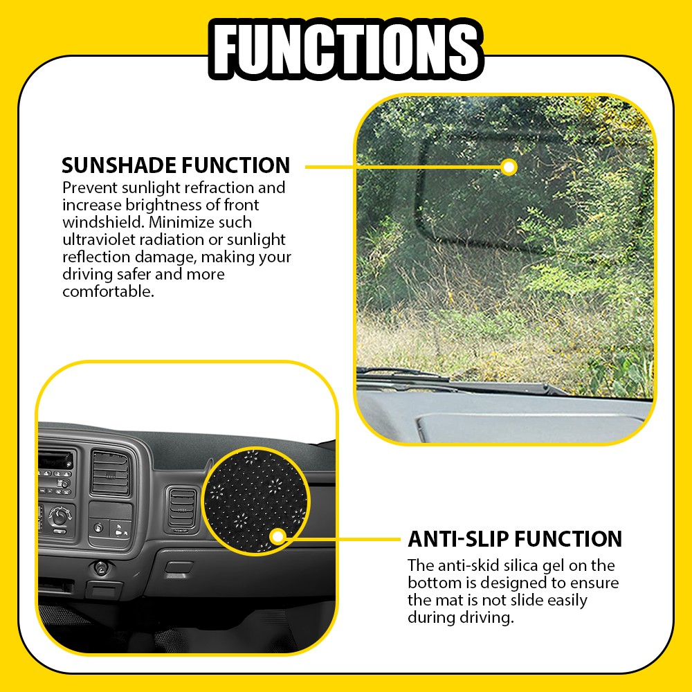 Car Cover Dashmat Dashboard Mat Pad For 2001-06 Chevrolet Avalanche Accessories