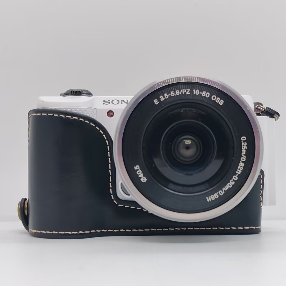 Leather Protect Half Case Grip strap for Sony Alpha A5000 A5100 Camera