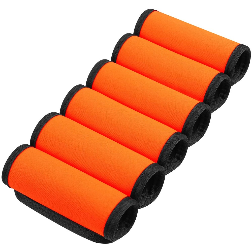 6 Pack Luggage Handle Wrap, Wraps for 4.5 inch, Orange