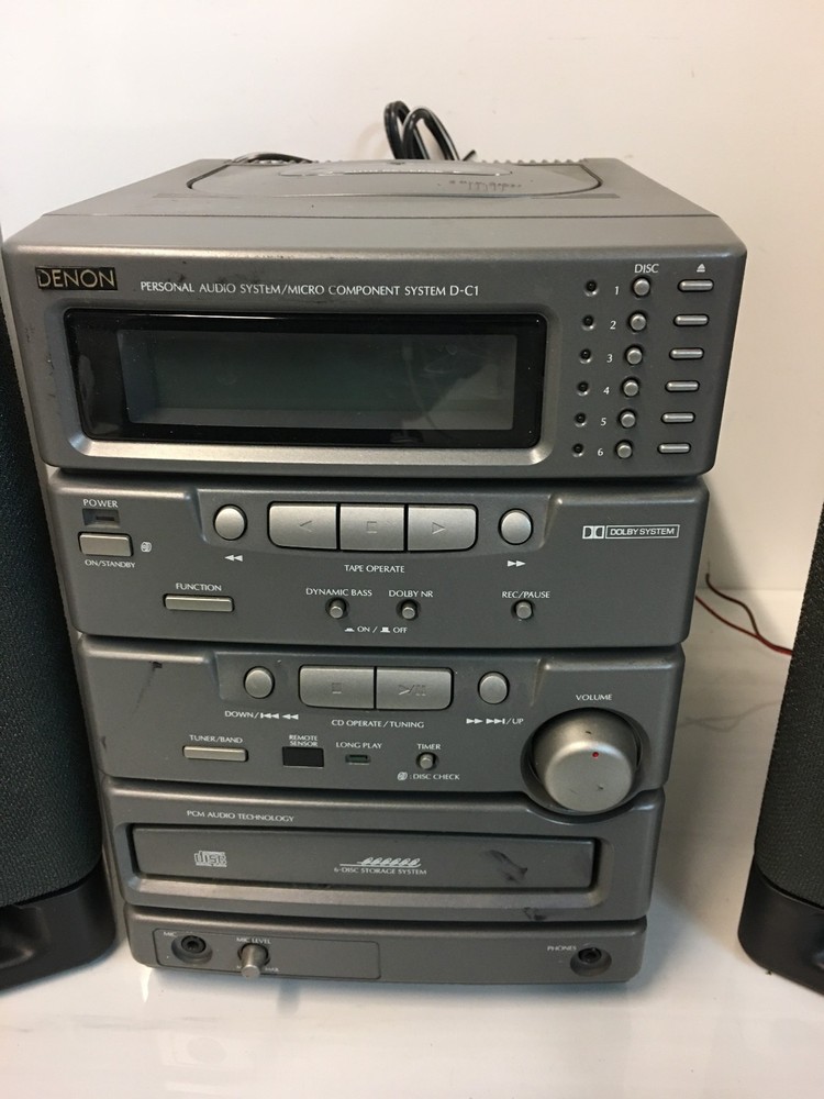 Denon D-C1 Personal Micro Component System CD Changer AM/FM Aux Speaker (READ)