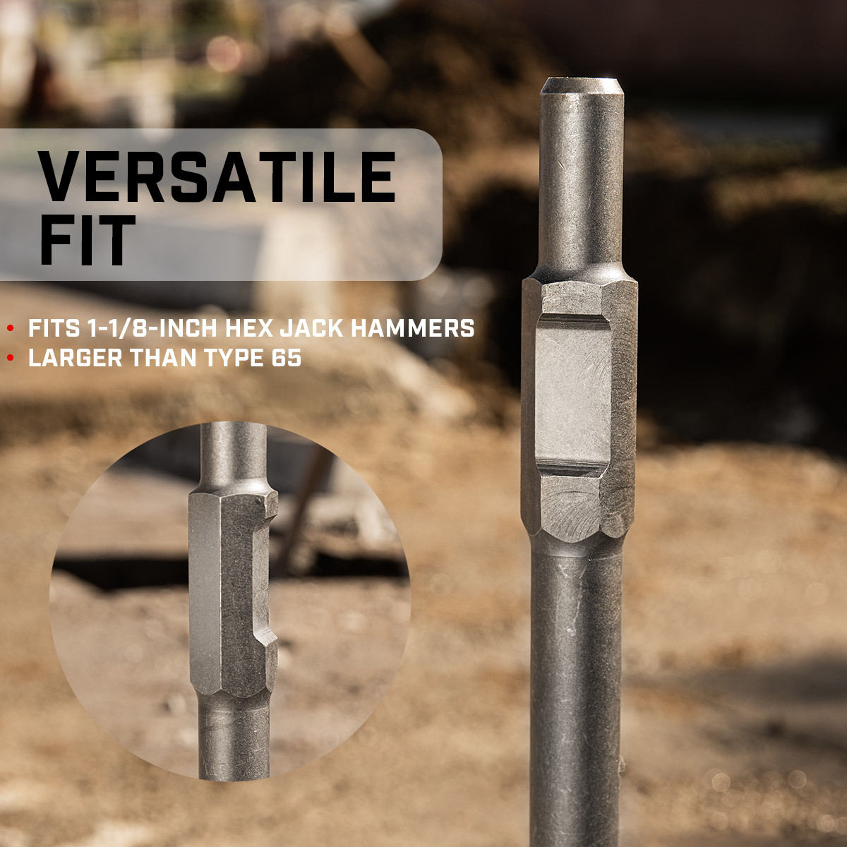 XtremepowerUS 2PCS Replacement Jack Hammer Point Chisel Demolition Bit 1-1/8"