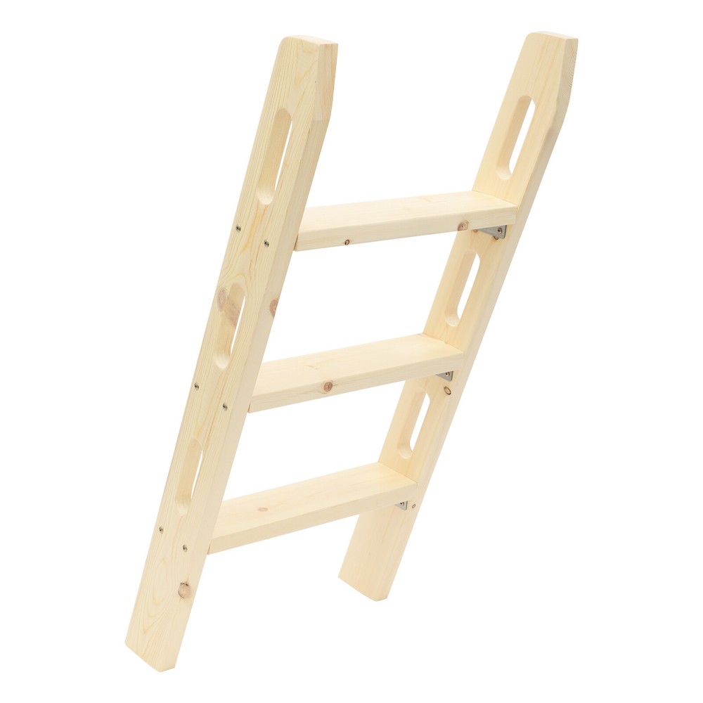Modern Solid Wood Bed Ladder Space-Saving Step Ladder 3 Steps Long Climb Ladder