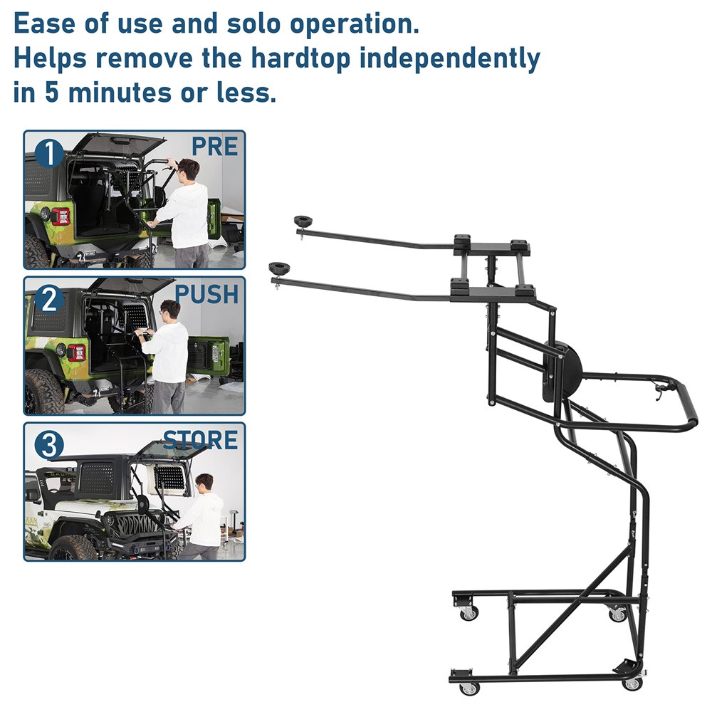 Hardtop Removal Tool Movable Holder Lift Cart Rack For Jeep TJ JK JL Ford Bronco