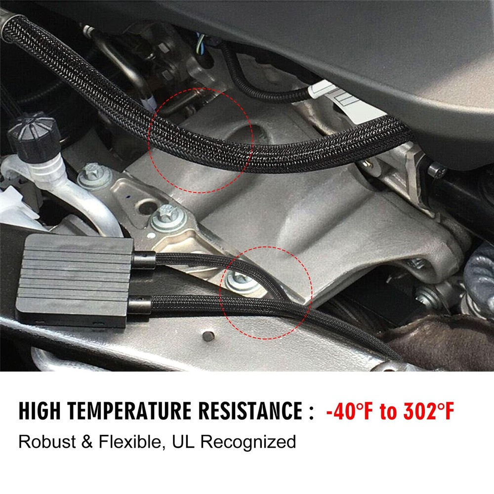 Moxita 25ft 3/4 Split Cable Sleeve - Wire Loom Cord Protector, Black