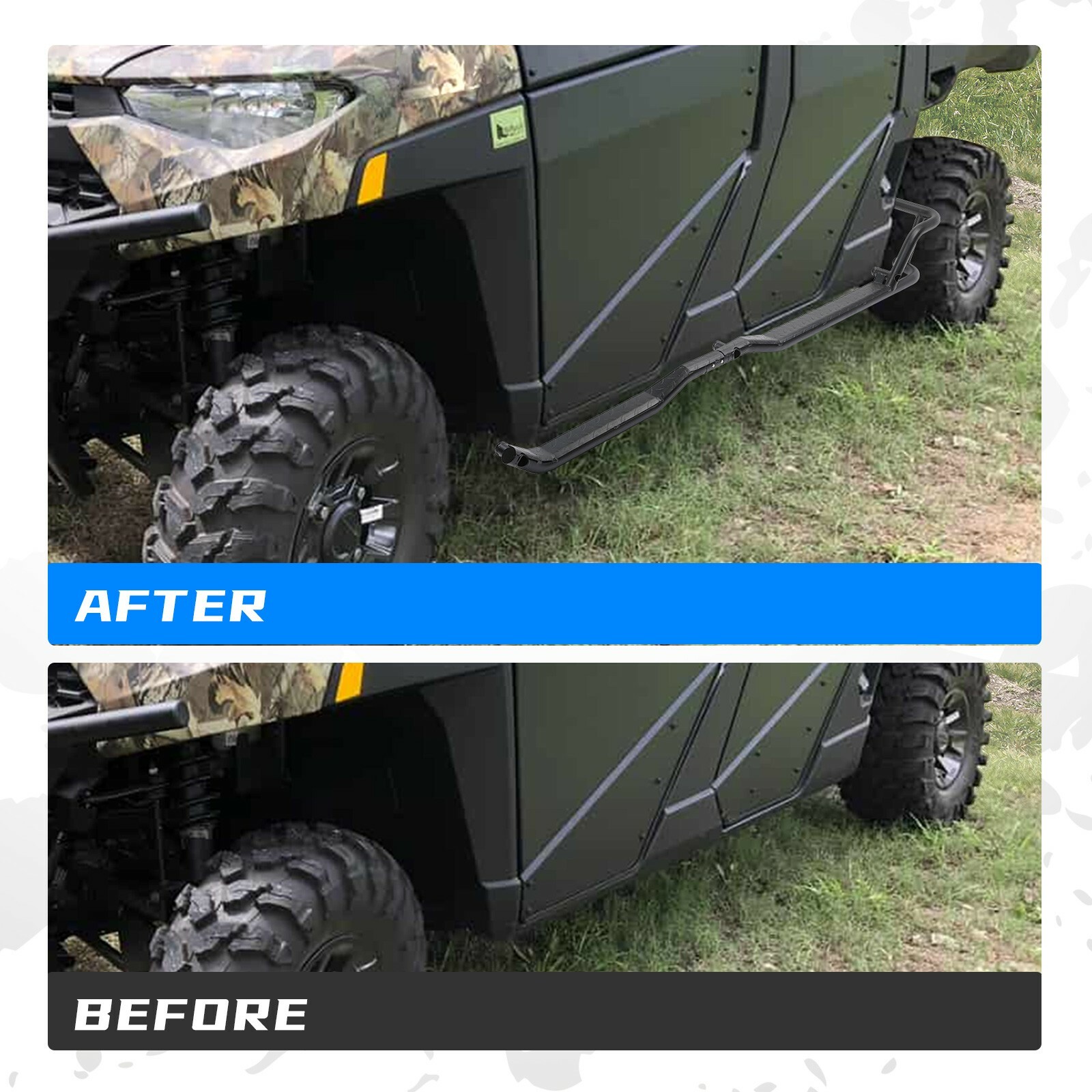 Rock Sliders Nerf Bars Side Steps for the Polaris Ranger Crew XP 1000 2019-2025