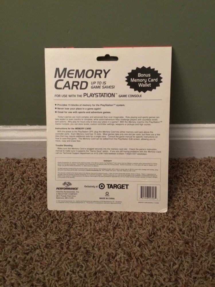 Sony Playstation 1 Performance Memory Card with Wallet Holder