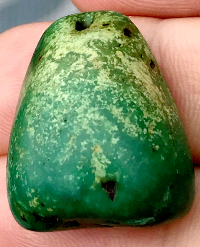ANTIQUE LARGE TIBETAN TURQUOISE BEAD - BEAUTIFUL WORN PATINA  - Approx. 12 gram