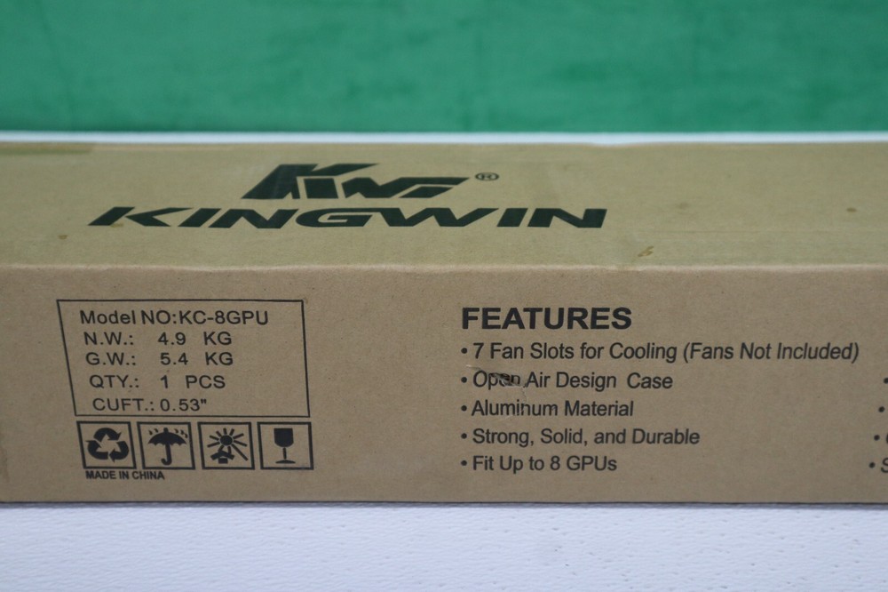 Kingwin Miner Rig Case Aluminum W/6 or 8 GPU Mining Stackable Frame Expert Crypt