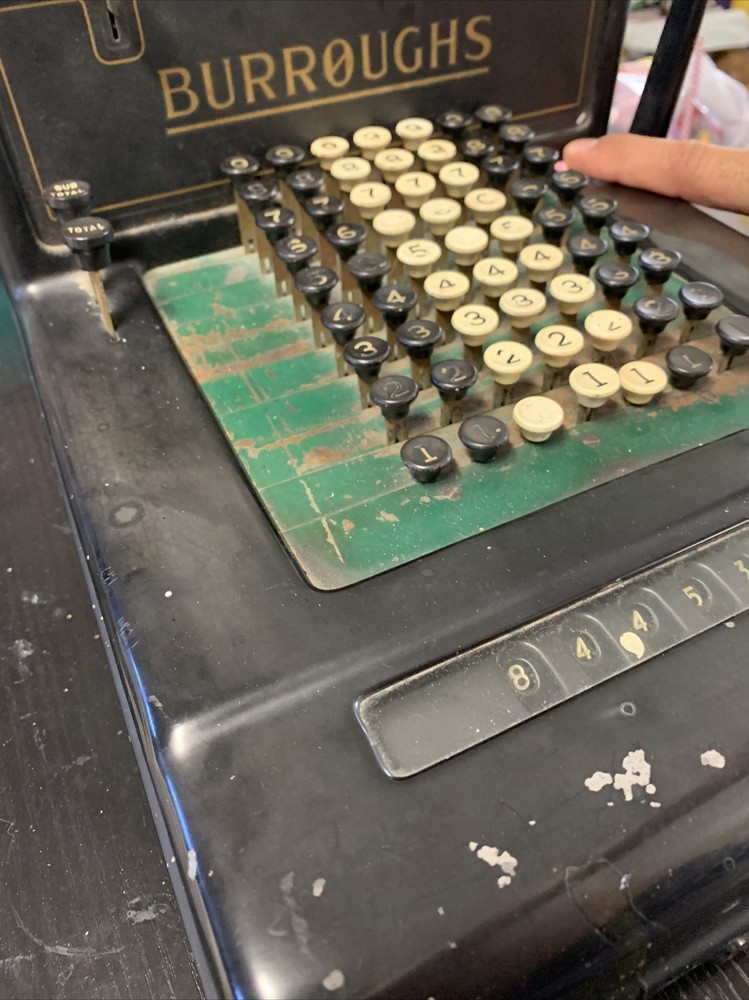 Vintage Burroughs mechanical Adding machine number 3-640453