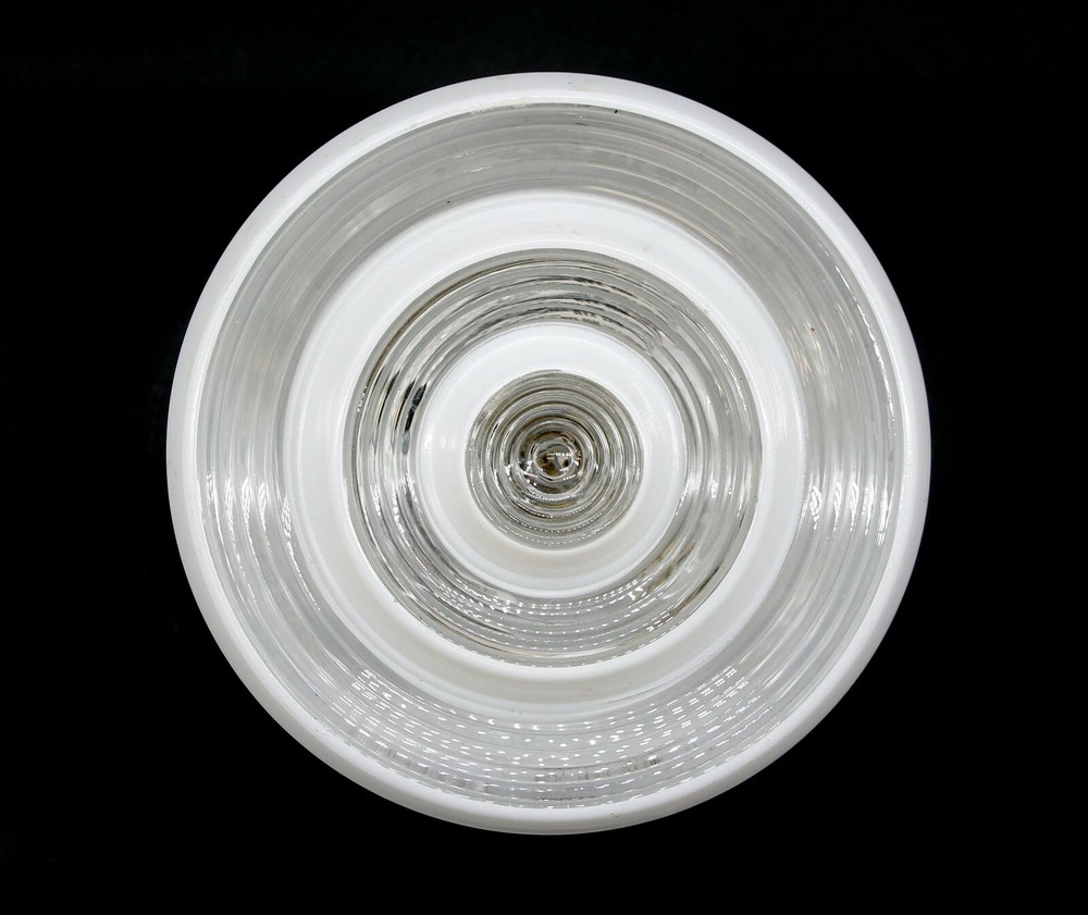 Vintage Concentric Circles Glass 7 in. Flush Mount Light