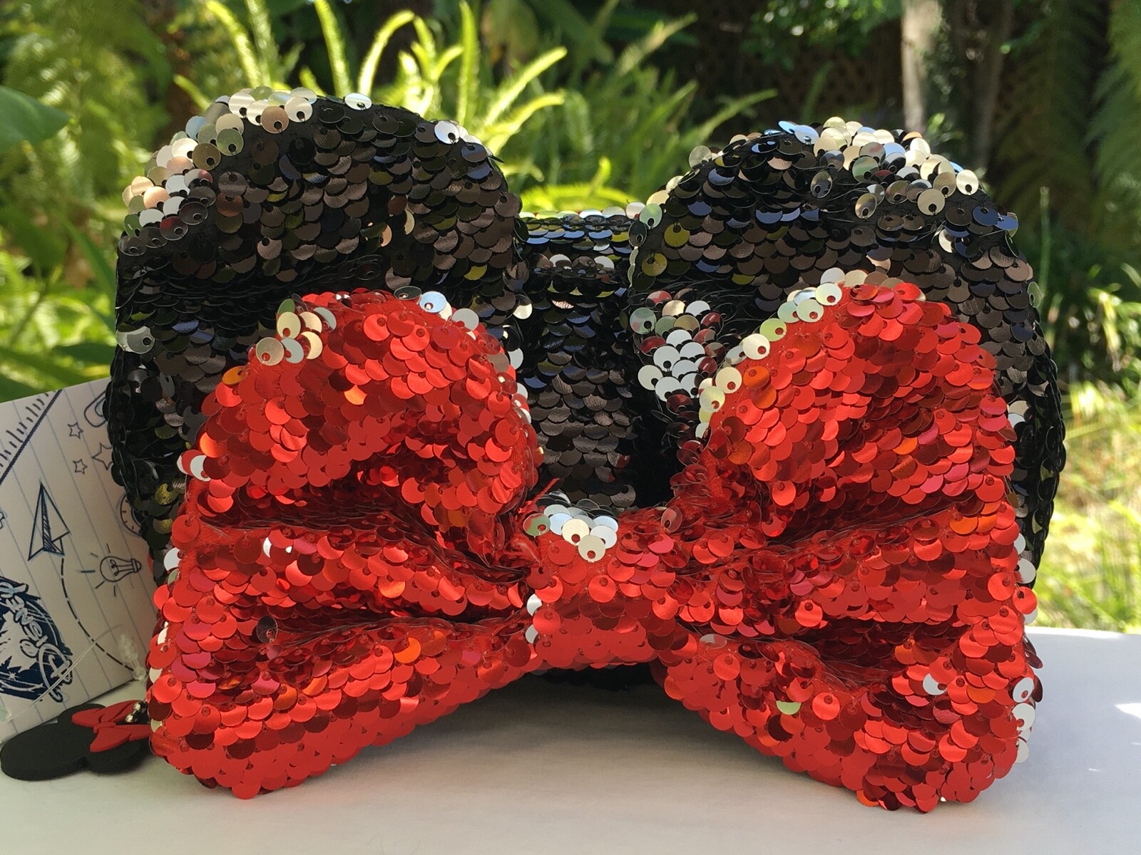 Disney Minnie Mouse Reversible Sequin Coin Purse, Cosmetic Bag, Pencil Case NWT