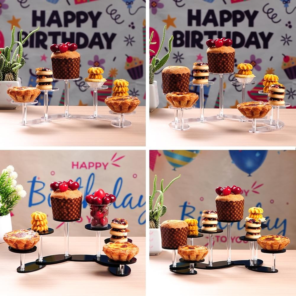 Acrylic Display Riser Stands,Deformable Round Display Rack Adjustable Acrylic...