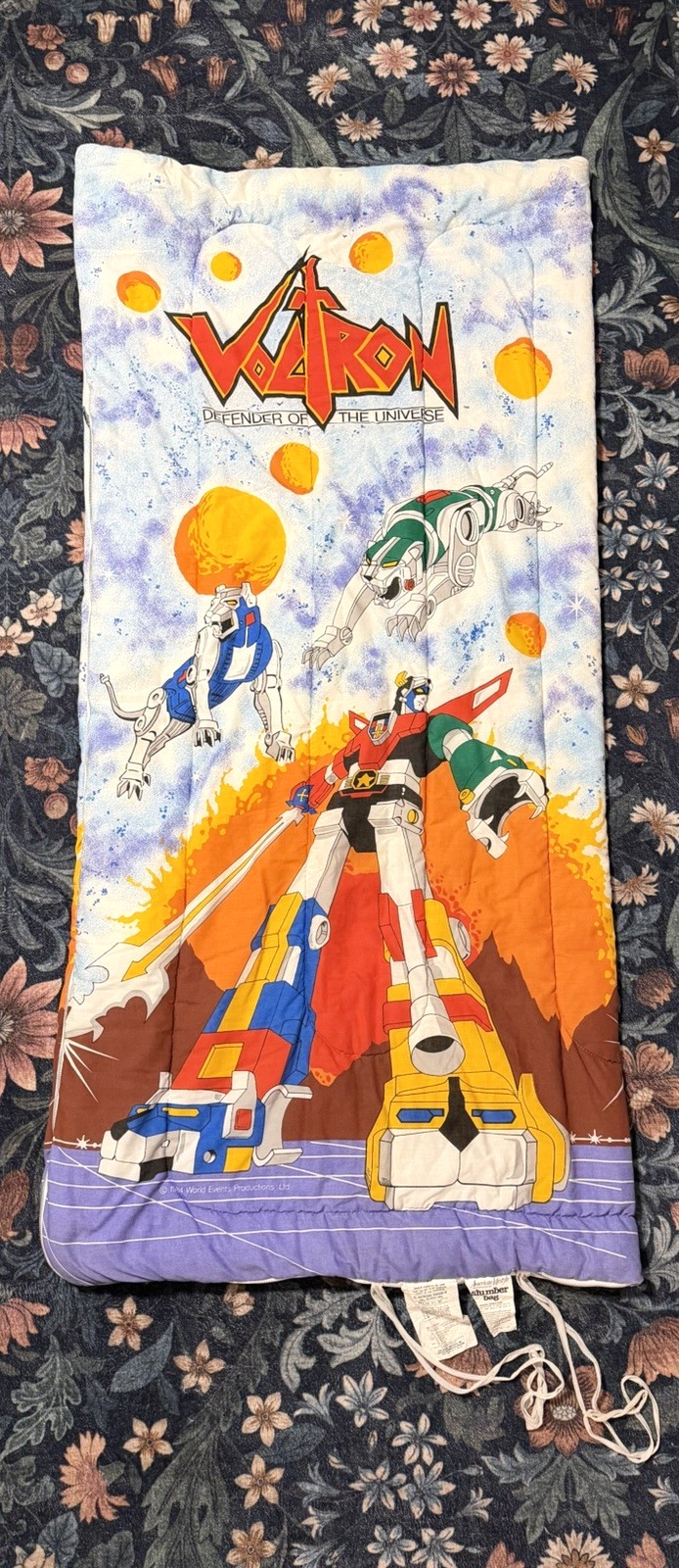 Vintage 1984 Voltron Sleeping Bag World Events Productions W.E.P. 1980's Slumber