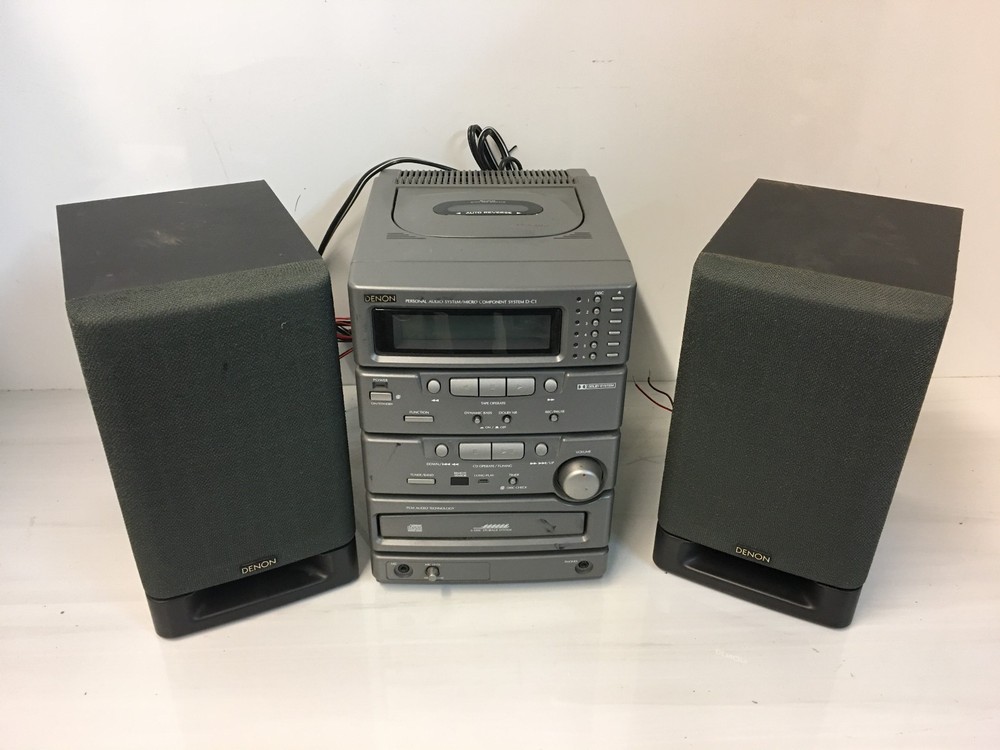 Denon D-C1 Personal Micro Component System CD Changer AM/FM Aux Speaker (READ)