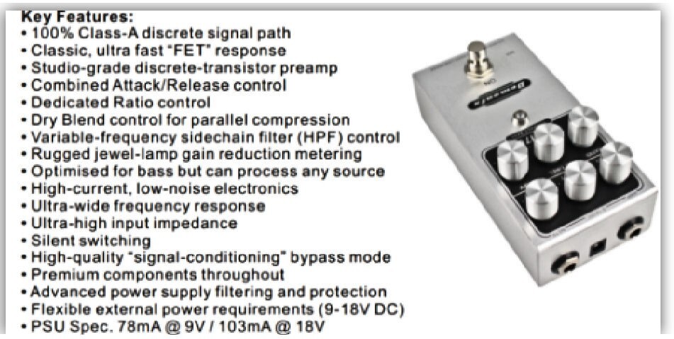Demonfx CALL76 Compact Bass Compressor Effect Pedal