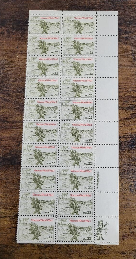 USPS Veterans WWI 22 Cent Stamps