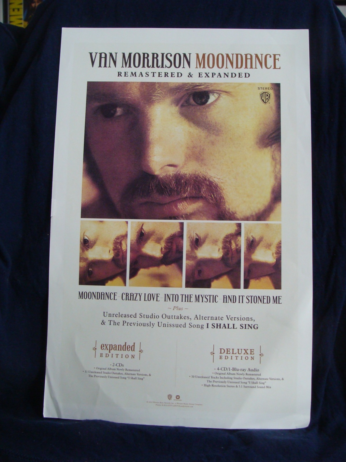VAN MORRISON MOONDANCE Album poster original record store promo