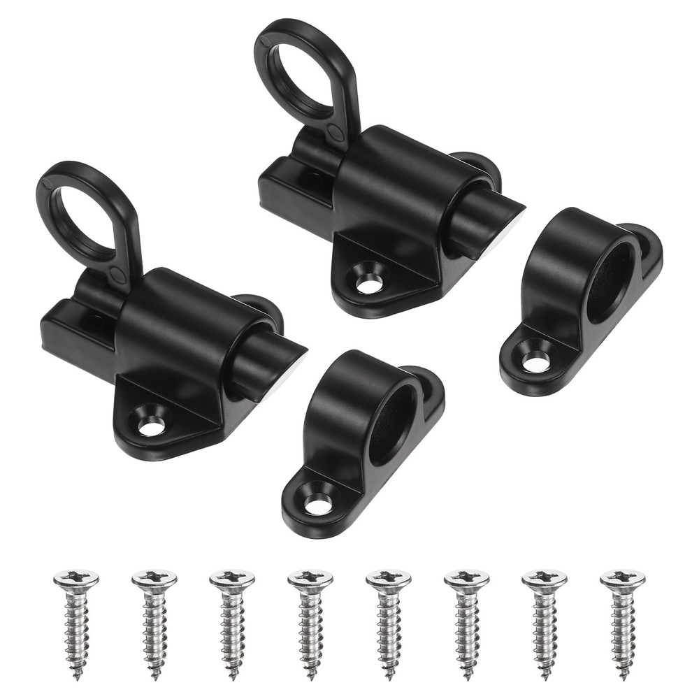 2-Pack Self-Closing Latches, Spring Door Lock for Gate/Window [Black]