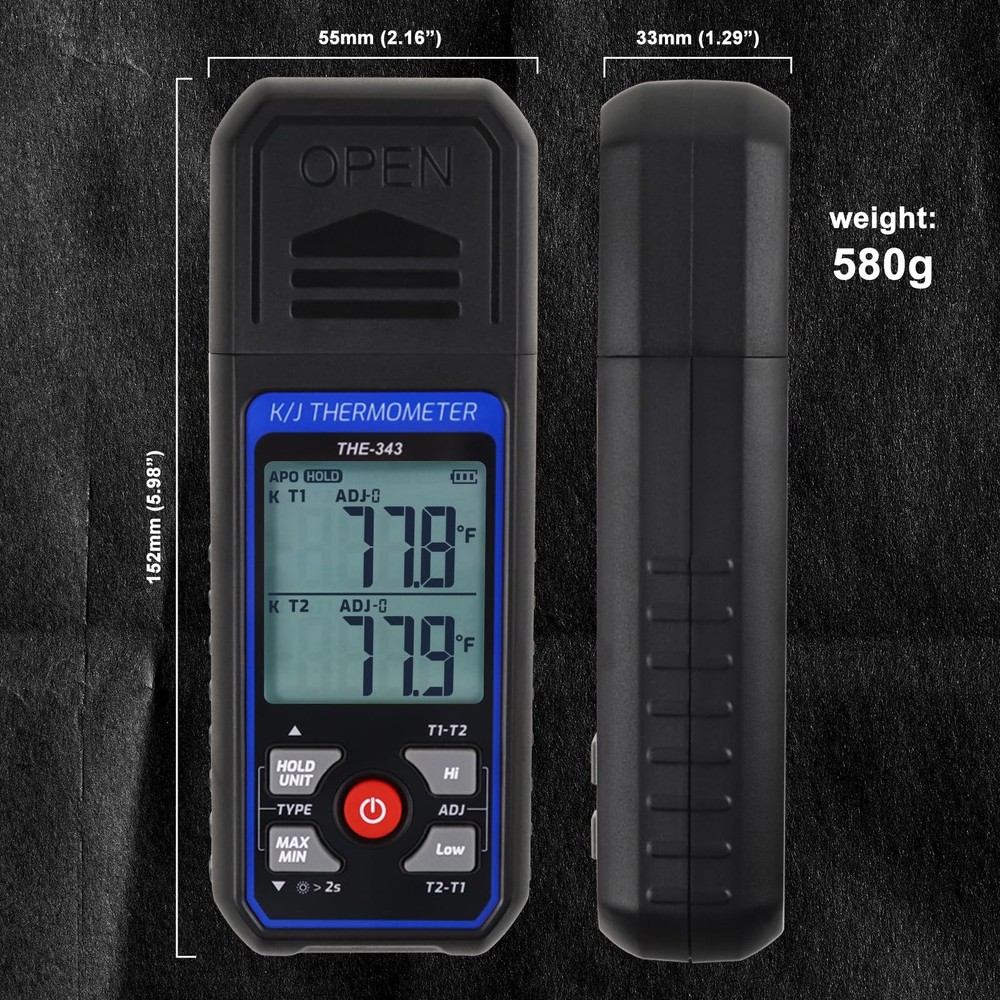Thermocouple Thermometer HVAC Temperature Meter, Digital Temperature Thermometer