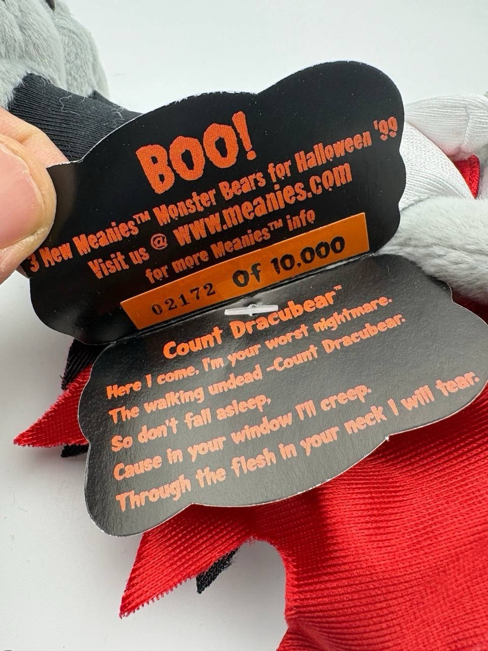 Meanies Grisly Grizzlies Count Dracubear NWT Vintage Plush Collectible