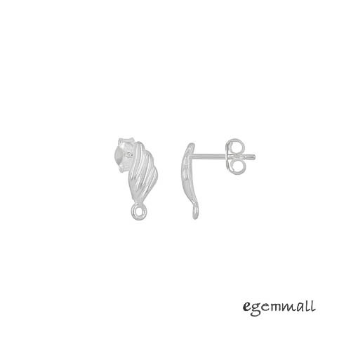 Sterling Silver Shell Stud Post Earrings Connector #99532