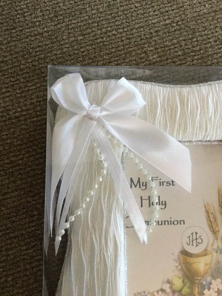 First Holy Communion White Satin Picture Frame