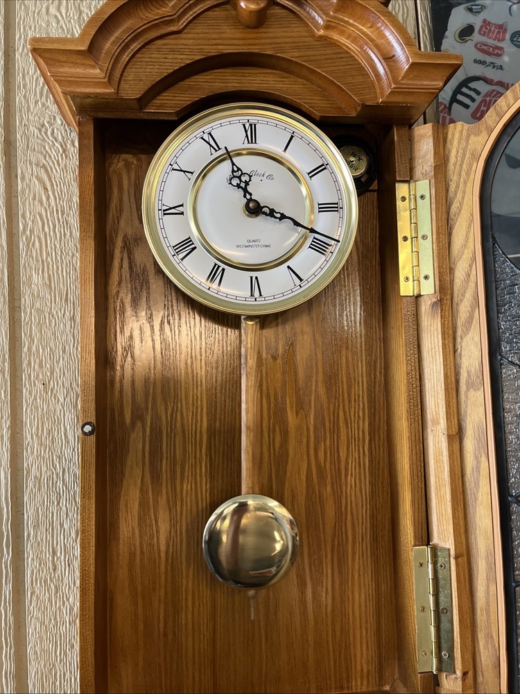 Boston Clock Co Quartz Pendulum Wall Clock Westminster Chime (Works)