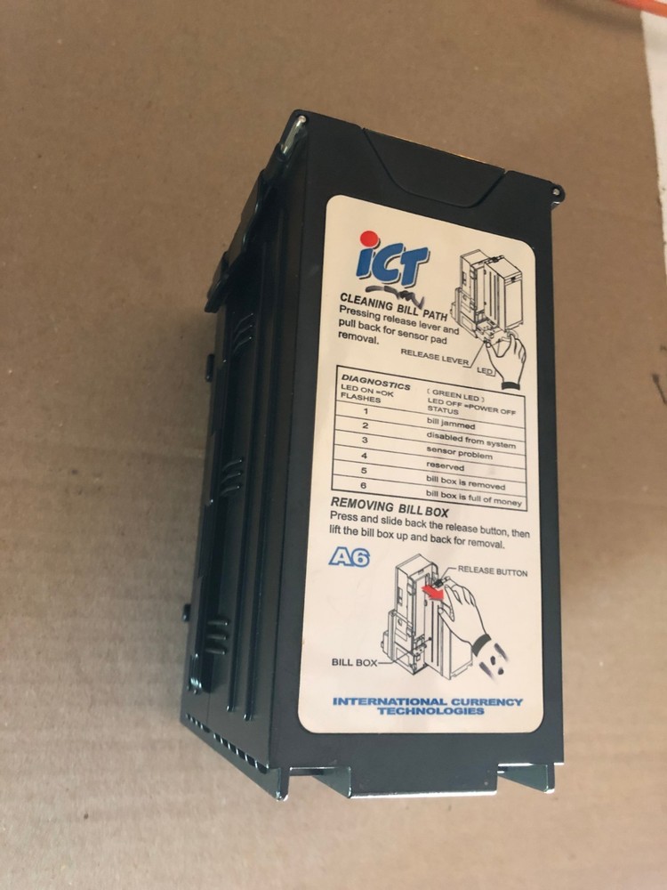 ICT BILL VALIDATOR A6 800 BILL STACKER ARCADE VENDING #