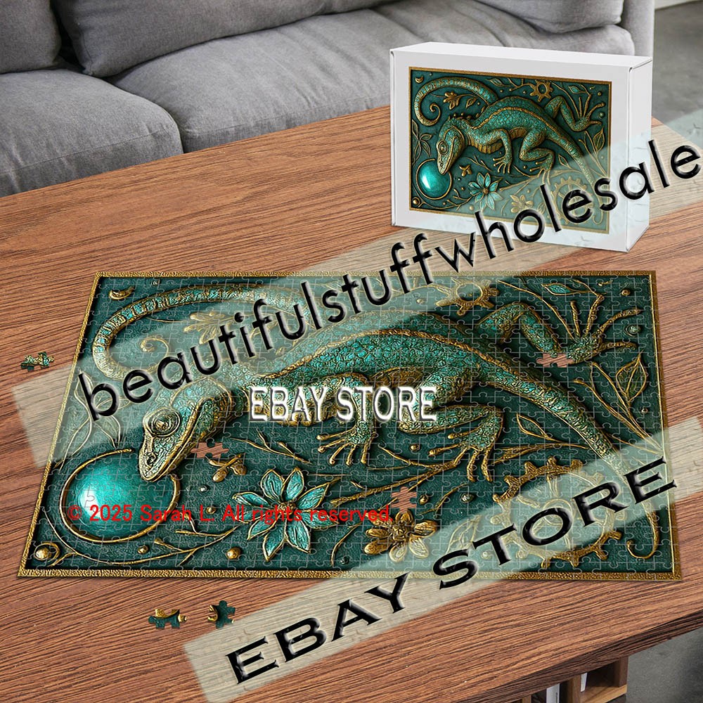 500 piece jigsaw puzzle Mystical lizard enchanted steampunk fantasy