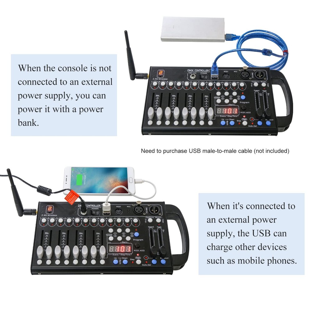 Wireless Dmx Controller 192 Channel Dmx Light Controller for Dj Lights, Dmx C...