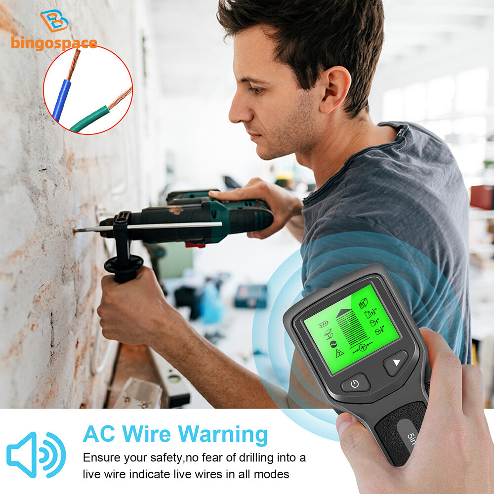 5-in-1 Stud Finder Metal Pipe Sensor Wire Detector Multifunctional Wall Scanner