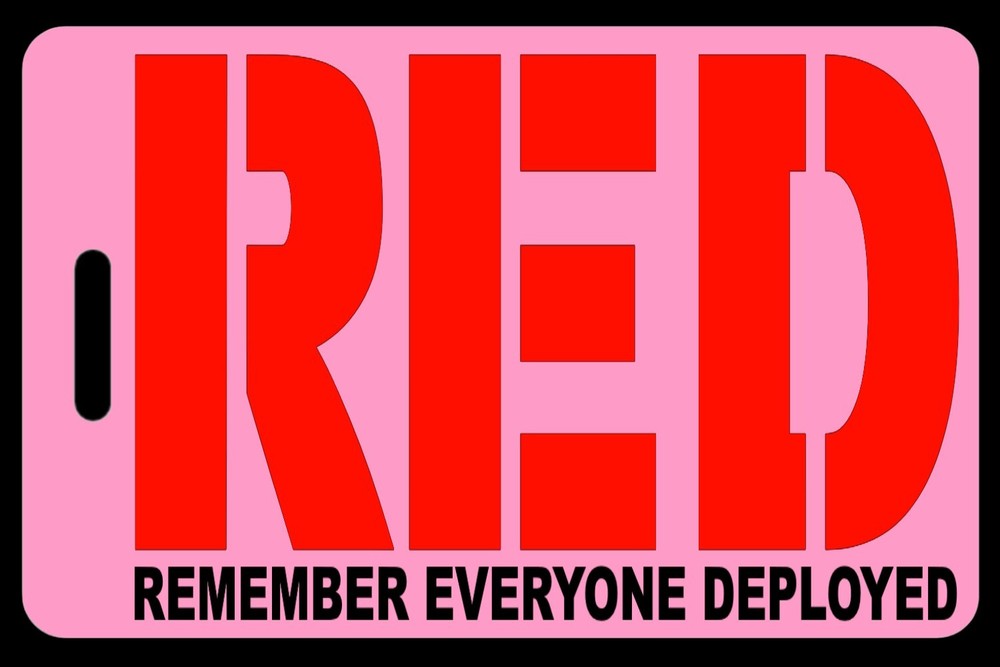Pink - RED - Remember Everyone Deployed - Bag Tag - Personalized