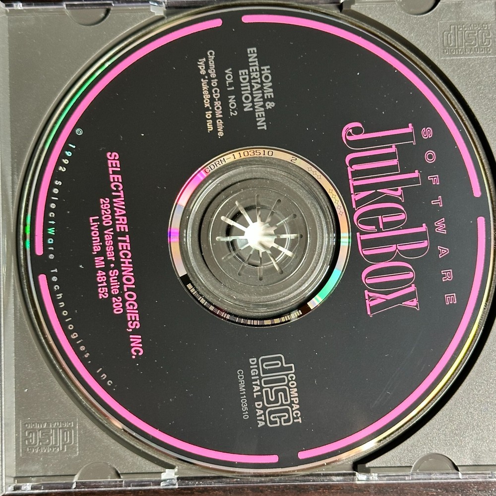 Vintage Software Jukebox CD Rom 1993