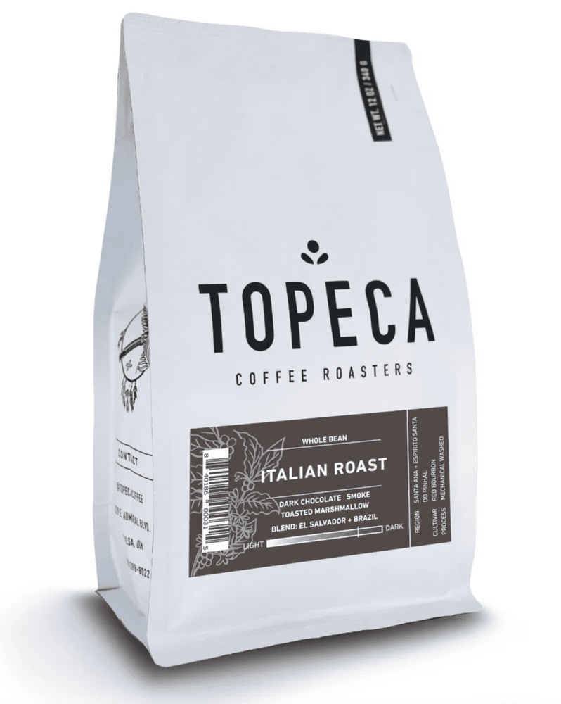 Local Topeca Coffee Italian Roast Whole Bean Medium Dark Roast,  Caffeinated