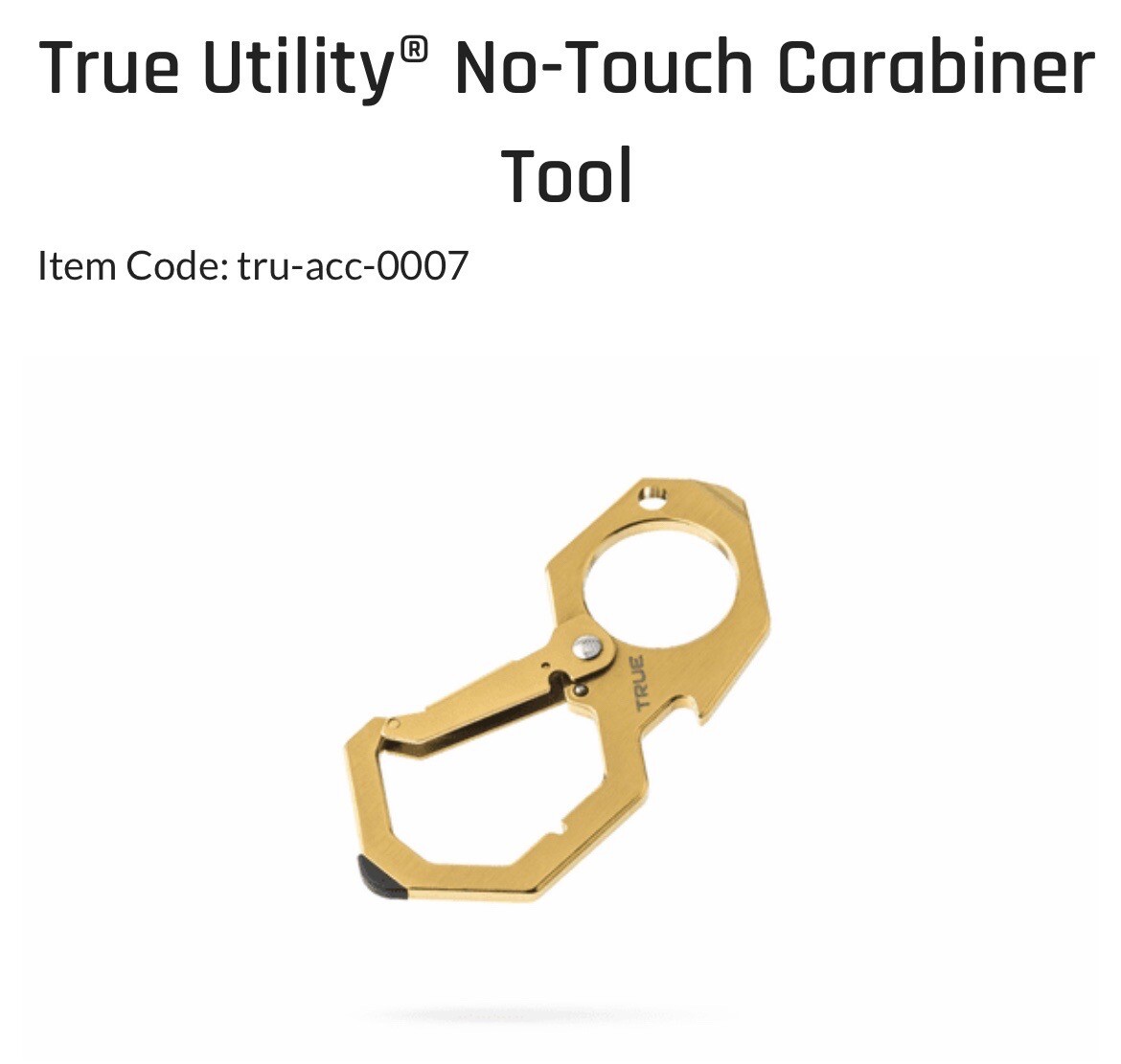 TRUE TRU-ACC-0007 No Touch Carabiner Tool