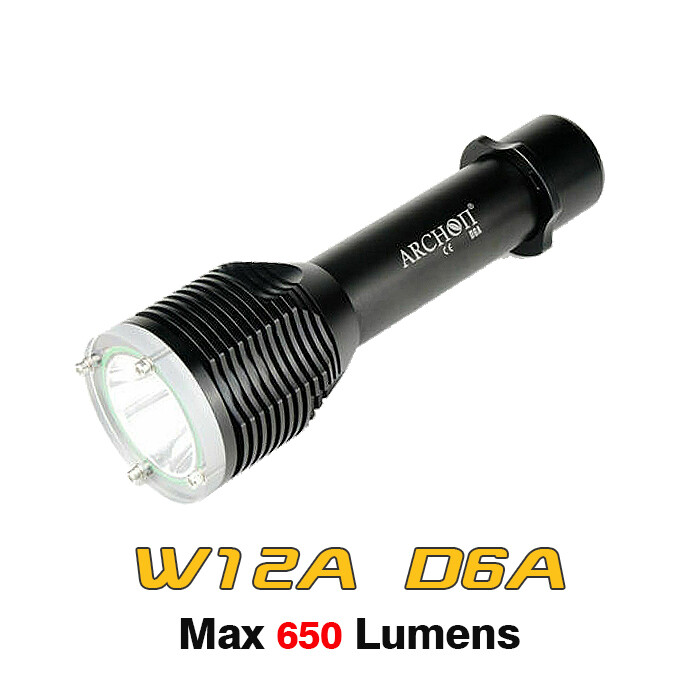 Archon W12A D6A LED Professional Scuba Diving Flashlight Dive Torch