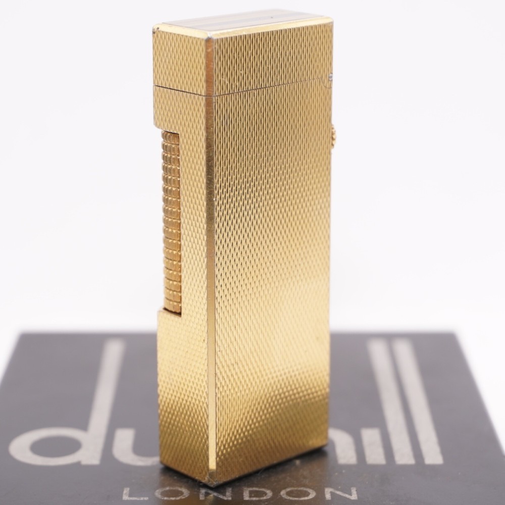Dunhill Lighter Brown Shell gold Barry Pattern_Ultrasonically cleaned_Working