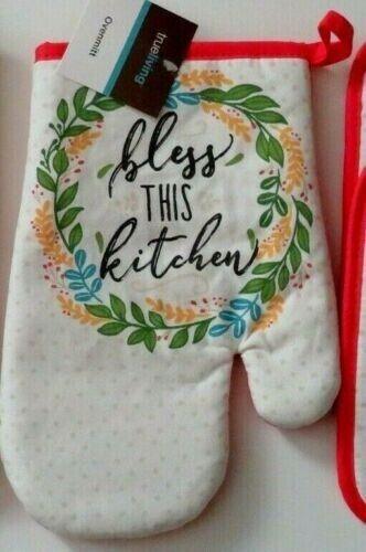 Oven Mitt Bless this Kitchen Theme 100% Cotton