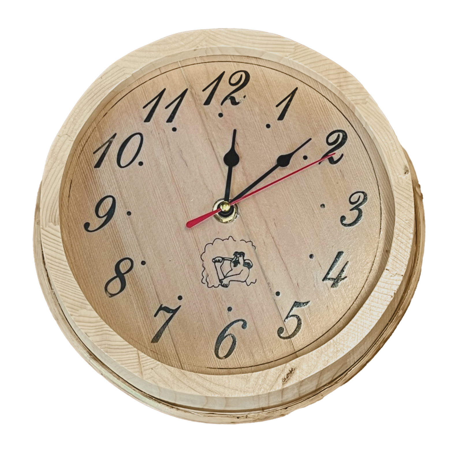 ALEKO Sauna Spa Analog Clock Finnish Pine Wood 9.5 inch Diameter