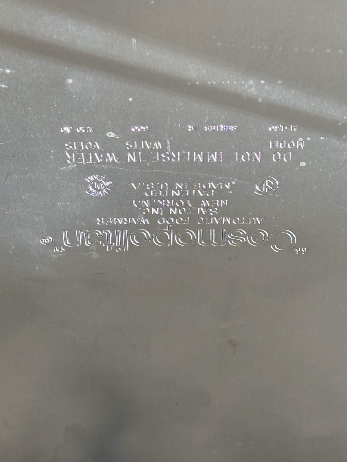 Salton Cosmopolitan Food Warmer Tray Mid Century Modern 1960s Vintage Tested