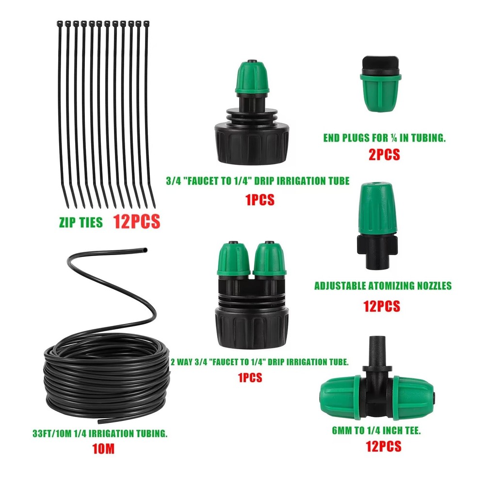 Misting Cooling System Greenhouse Misting System Automatic Garden Watering Sy...