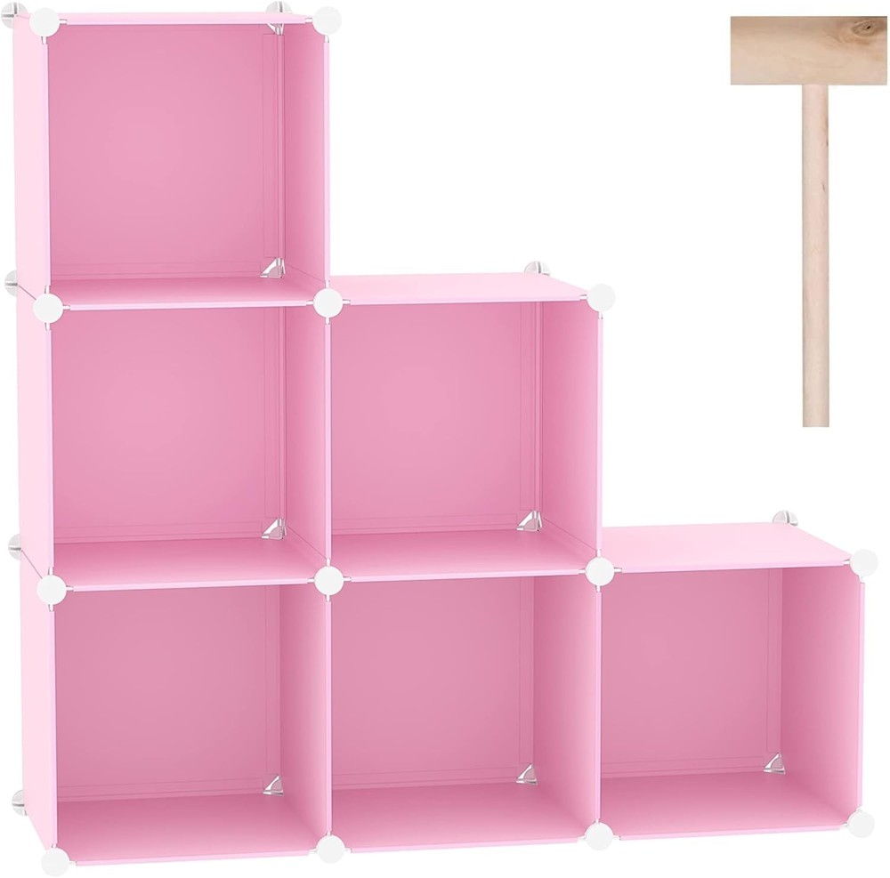 6-Cube Storage Organizer Stackable Storage Cubes Shelves Portable Bookshelf