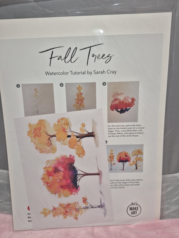 Let’s Make Art - WaterColor - Fall Trees -Tutorial By Sarah Cray B2
