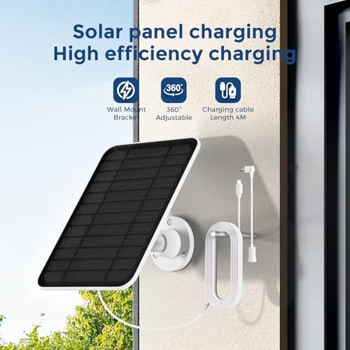 Solar Panel for Ring Camera, 4W Solar Panel Charger Compatible with Ring 1 Pack